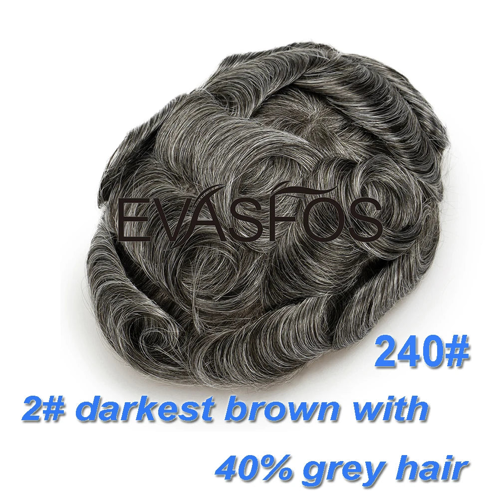 Invisible Knots Men Capillary Prosthesis Wig For Men 0.03mm Ultra Thin Skin Hair Replacement Men Toupee Natural Hair System Men