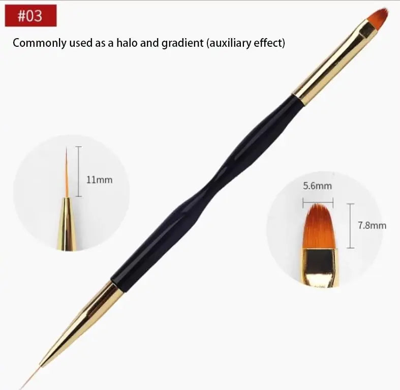 LINMANDA Nail Art Brushes 3Pcs Nail Brush Set with Gel Polish Pens and Liner Brush for Home and Professional Salon Use