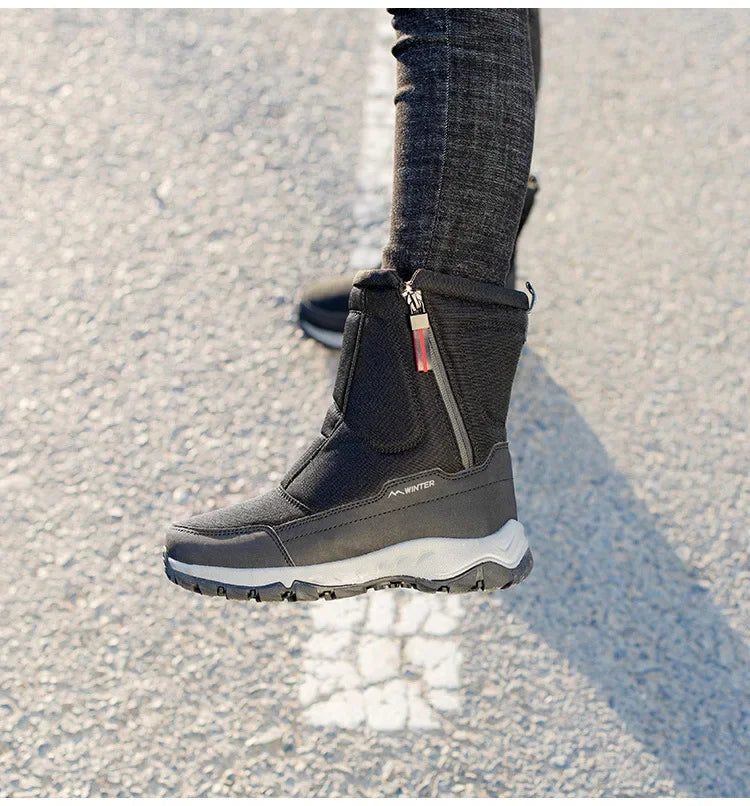 Men Boots  Winter Shoes For Men Warm Snow Boots Mid-calf Men Warm Shoes Thick Plush Winter Boots For Men Women Cotton Shoes