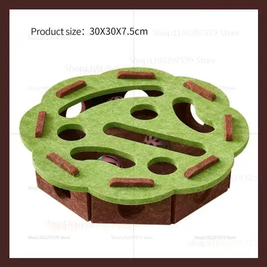 Interactive Cat Toys for Indoor Cats Self Entertainment Felt Maze Box with Digging Holes Bell Balls Relieves Boredom for Pets