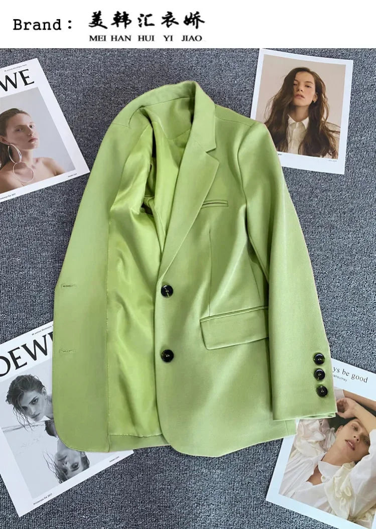 Elegant Office Lady Blazers for Women 2025 Fashion Long Sleeve Single Button Blazer Coats Female Top Suit Jackets Outerwears