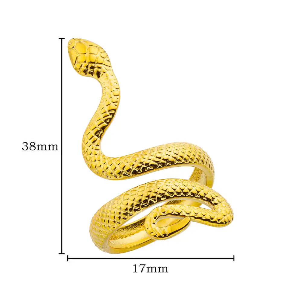 Snake Rings for Women Men Waterproof Stainless Steel Ring Gothic Gold Color Couple hombres Aesthetic Jewelry anillos mujer