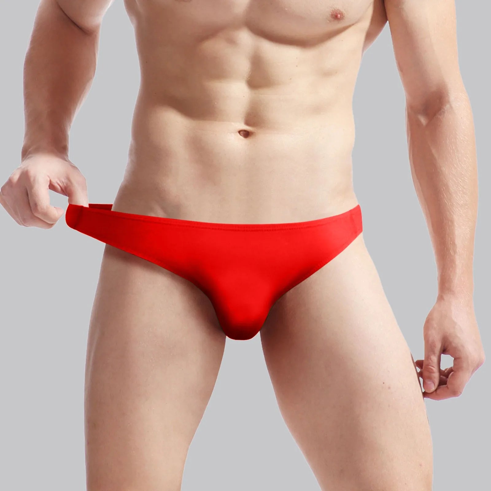 Solid Color Briefs Bulge Pouch Men'S Panties Low Waist Underwear Casual Ropa Interior Hombres Homewear Cueca Gay Panties 2024