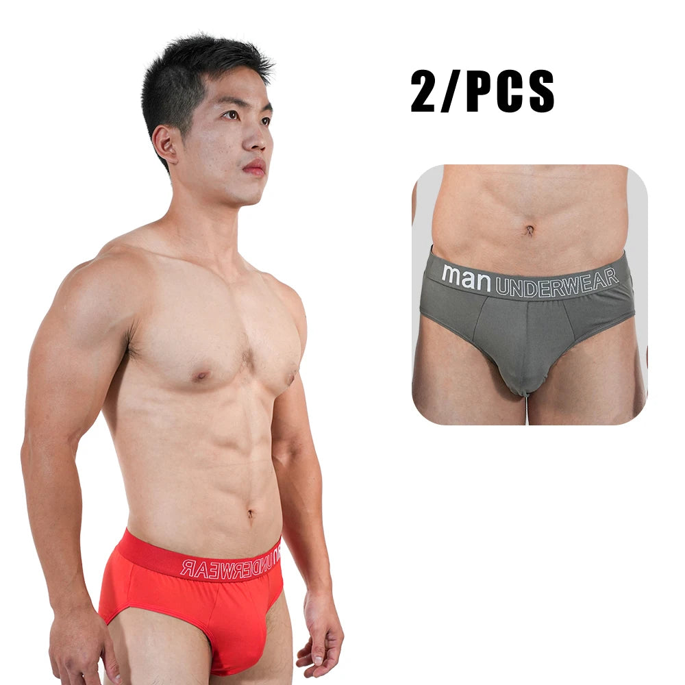 2Pcs Men‘s Large Briefs Mens Comfortable Underpants Man Sexy Gifts Underwear Stunend Breathable Triangle Panties Para Hombres