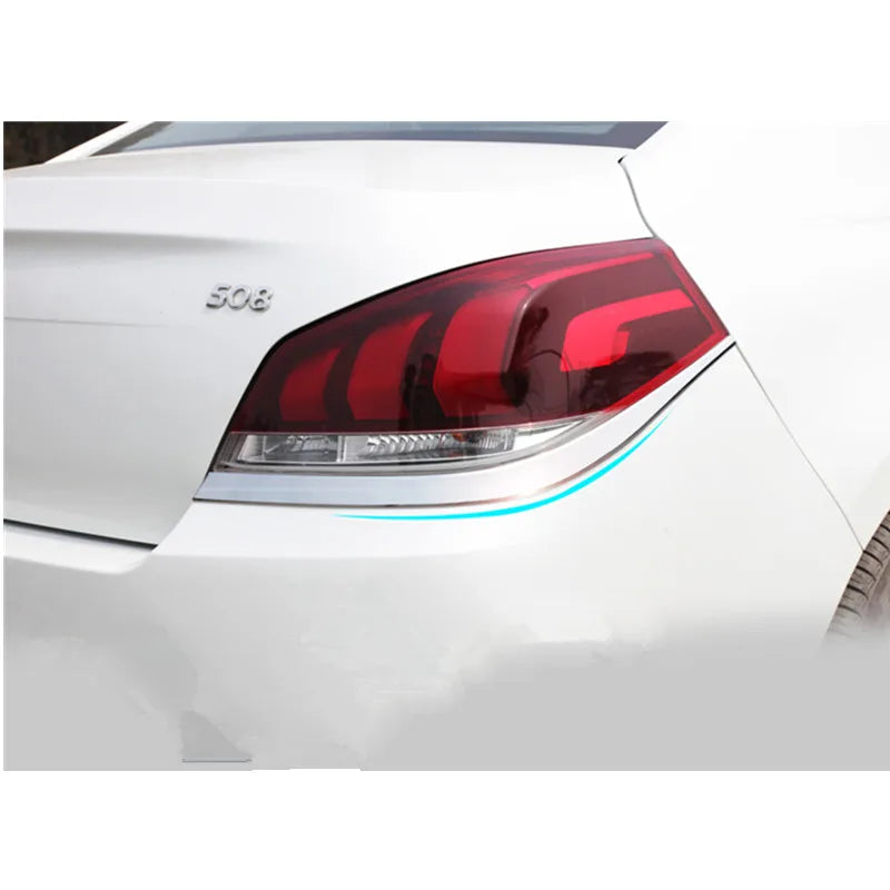 Car Accessories For Peugeot 508 2011-2012-2013-2014-2015 Chrome Tail Rear Light Lamp Cover Trim Per Set Car Stying Car-covers