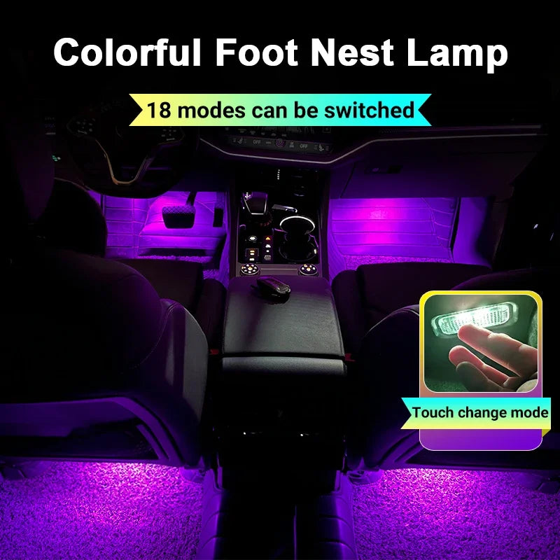 Car Footwell Lights Accessories For Skoda Octavia Pro A8 MK4 Superb 3 Rapid Kodiaq Karoq For Seat Leon MK3 Ibiza Ateca Toledo
