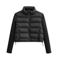 Women Vintage Long Sleeve Patchwork Cotton Padded Jacket Coat Female Pockets Outerwear Chic Zipper Short Tops CT5817