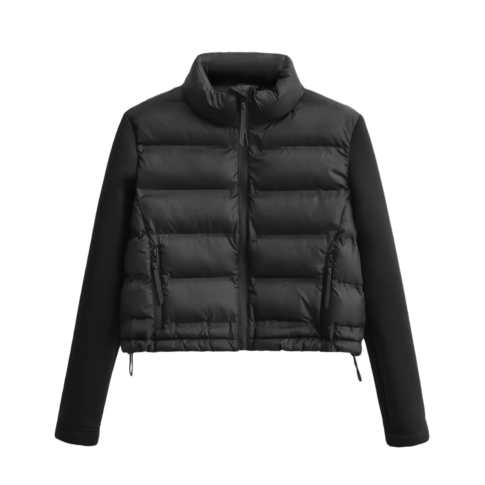 Women Vintage Long Sleeve Patchwork Cotton Padded Jacket Coat Female Pockets Outerwear Chic Zipper Short Tops CT5817