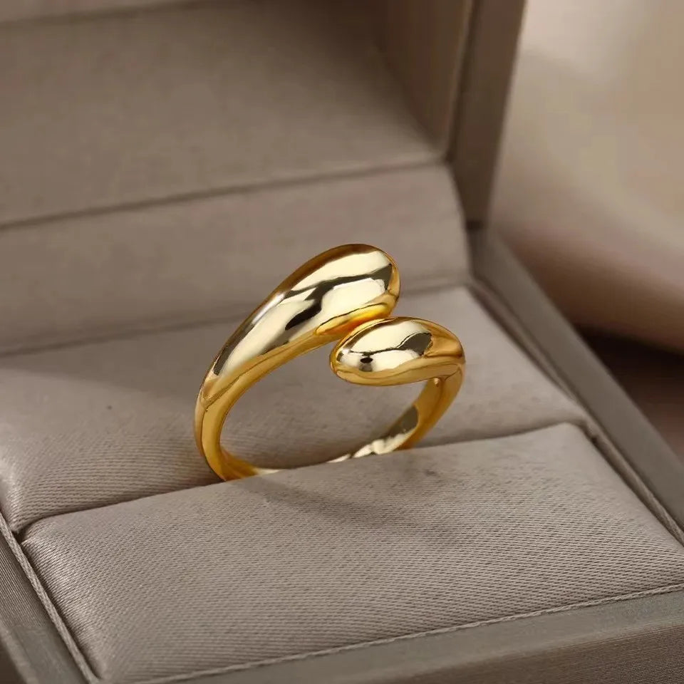 Rings for Women Stainless Steel Rings Classic Gold Color Adjustable Rings Wedding Aesthetic Jewelry Gift Anillos Para Hombres