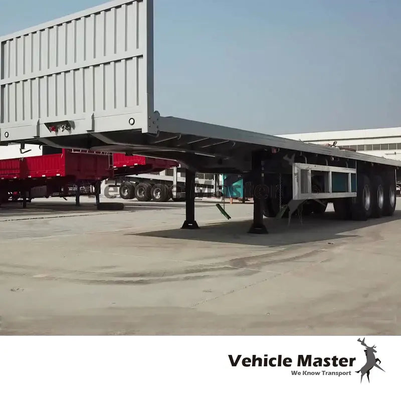 JKG 3 Axle 40ton Flatbed Trailer Flat Deck Flat Bed Semi Trailer 20/40Ft Container Chassis Flat Top Trailer