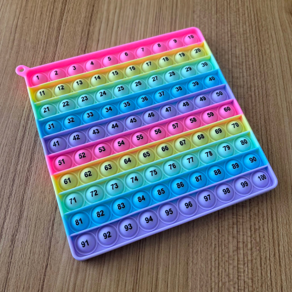 Interactive Math Learning Toy ，Silicone Number Counting Board 1-100, Sensory Fidget Game for Kids，Educational Classroom