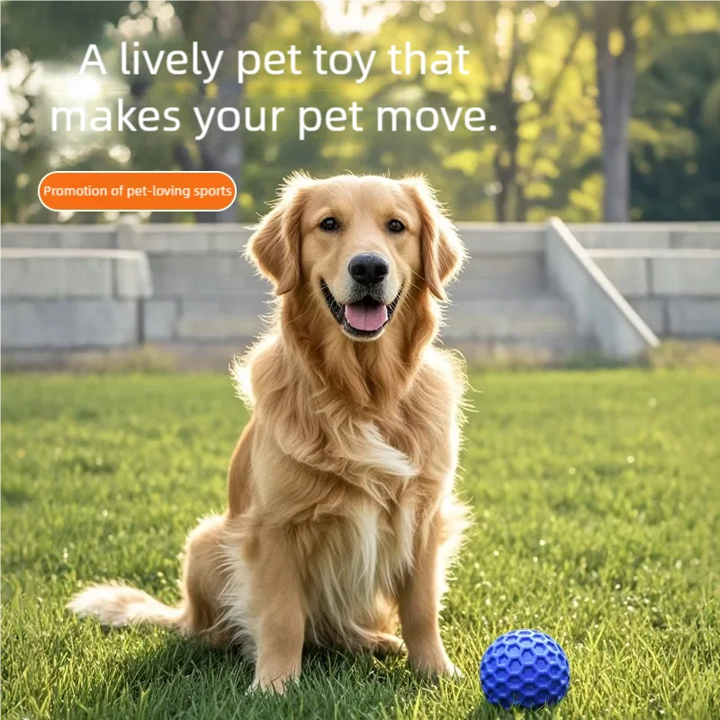 Interactive Dog Toys - Natural Rubber Honeycomb Balls Bite Resistant Teething Chew Toys with Sound for Clean Teeth Pet Play