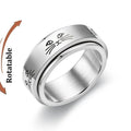 Titanium Steel Rotatable Chain Fidget Spinner Mens Rings Multifunction Anti Stress Knuckle Ring Accessories Anillo Hombres