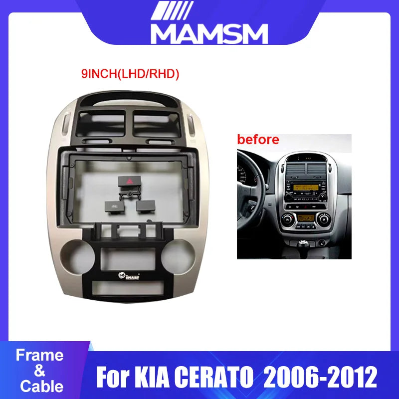 Car accessories 9 Inch Car Frame Fascia Adapter Android Radio Audio Dash Fitting Panel Kit For KIA CERATO 2006-2012