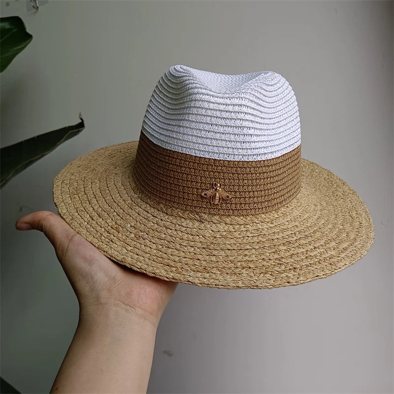 Straw hat women breathable sun hat fashion hollow retro straw hat hand-woven summer travel straw hat gorras para hombres