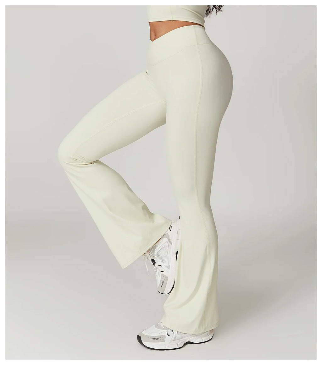 Flared Pants Women Yoga Bell-bottoms Tight Lifting Dance High Waist Tights Sport Pants Gym Running Breathable Fitness Leggings