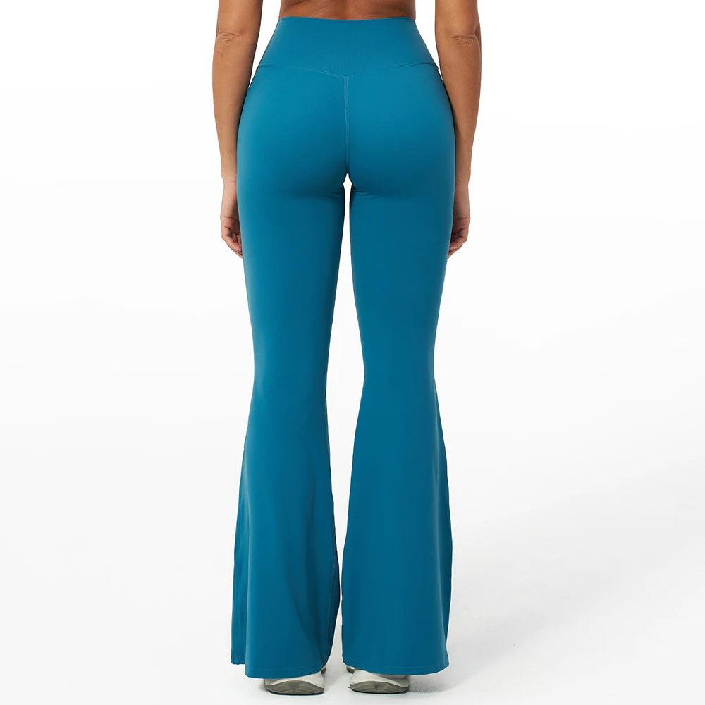 Yoga Flared Pants Women Fitness Bell Bottom Running Cycling Flared Trousers Sports Pants Female High Waist Wide Leg Yoga Pants