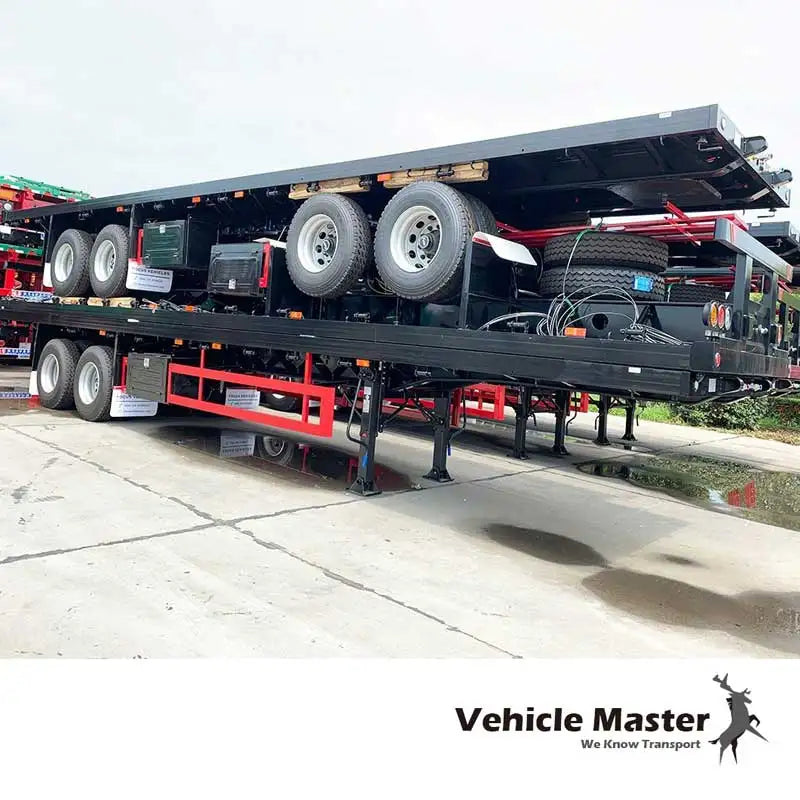 JKG 3 Axle 40ton Flatbed Trailer Flat Deck Flat Bed Semi Trailer 20/40Ft Container Chassis Flat Top Trailer
