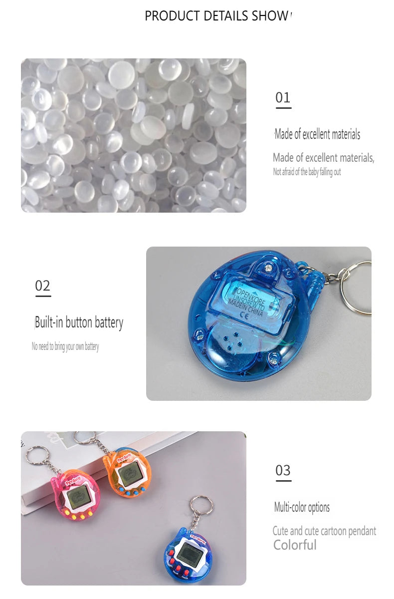Interactive 3D Virtual Pet Toy - Collector's Edition - Aqua Blue | Perfect Gift for Holidays & Gamers Tamagotchi
