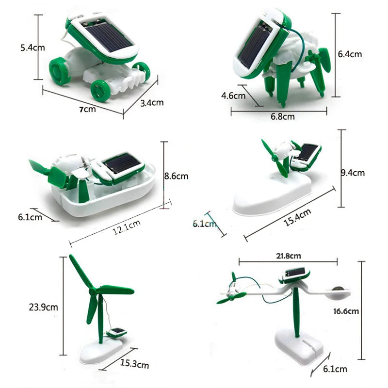 New Toys DIY 6 IN 1 Solar Powered Diy Robotic Kit  Educational   Electric Car Boys Gift  Toy for Kids  Educational Toys