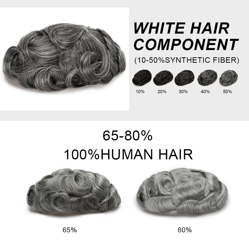 Invisible Knots Men Capillary Prosthesis Wig For Men 0.03mm Ultra Thin Skin Hair Replacement Men Toupee Natural Hair System Men