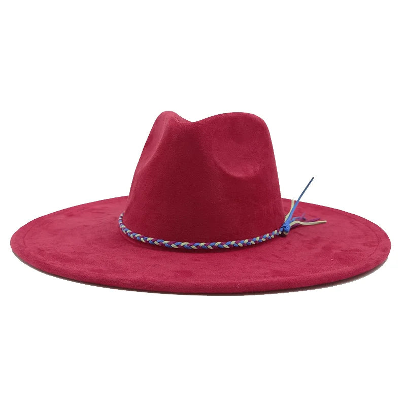 Gorras Para Hombres Three styles Suede Hat Water drop hat 9.5cm Wide Brim Fedora Hat Women's Autumn and Winter Felt Jazz Hat