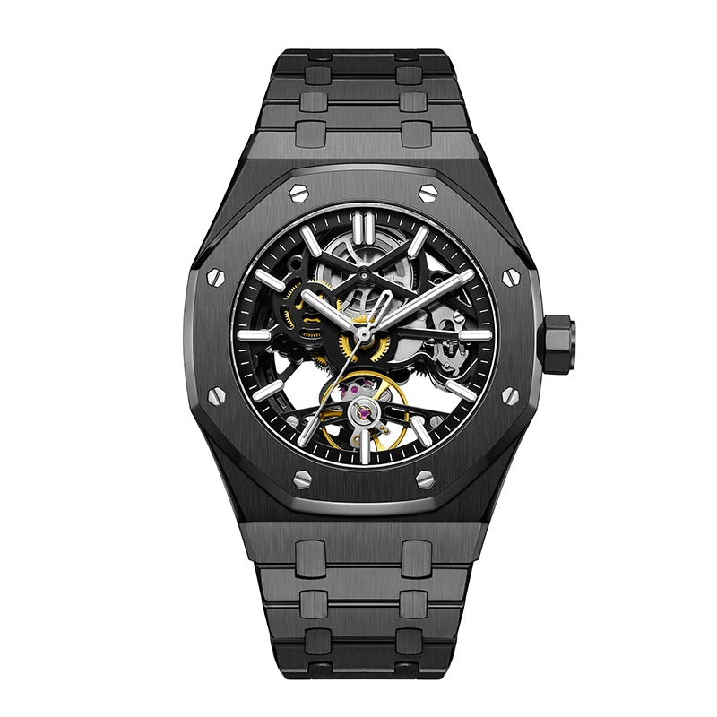 High End Precision Steel Belt Butterfly Buckle Mechanical Watch Relojes Para Hombre