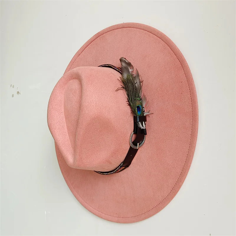 Hot sale suede fedora hat for men and women 56-58cm adult size suede jazz hat classic church fedora women's gorras para hombres