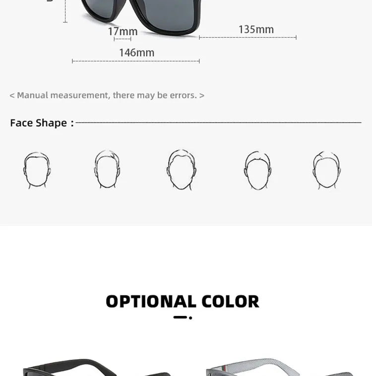 Fashion Polarized Sunglasses Men Square Brand Designer Mens Sunglass For Driving Fishing Glasses lentes de sol de hombres UV400