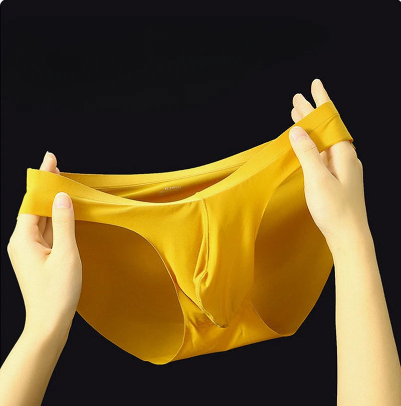 Ice Silk Sexy men underwear briefs sissy cuecas convex gun Egg Separation calcinha Quick Dry Youth Panties ropa interior hombres
