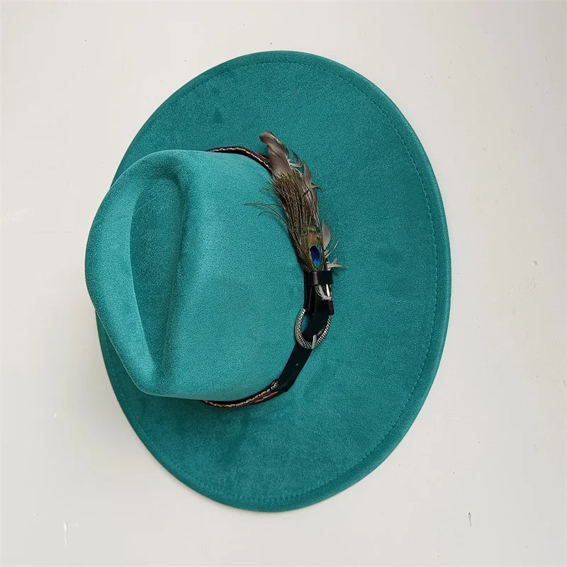Hot sale suede fedora hat for men and women 56-58cm adult size suede jazz hat classic church fedora women's gorras para hombres