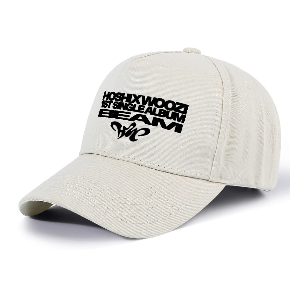 Kpop 17 Athletic Baseball HOSHI X WOOZI 1st Single Album BEAM CARAT Cap Graphic Print Ponytail Hats Gorras Para Hombres