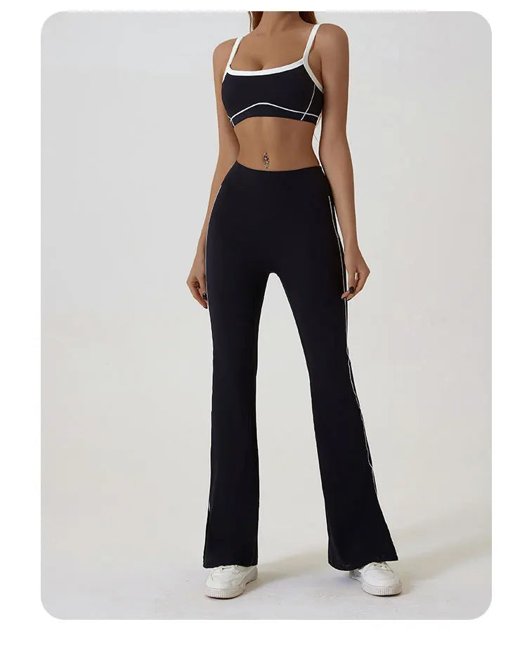 Flared Sports Yoga Pants High-Waisted Women Pants and Trousers Women Trousers Fitness Female Clothing Solid Color Women