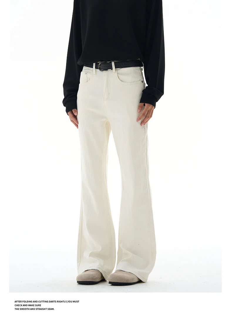 Men's Flared Pants Solid Stretch New Slim Wide Legs Fashion Trousers Hip Hop Casual Hippie Pants Male Streetwear