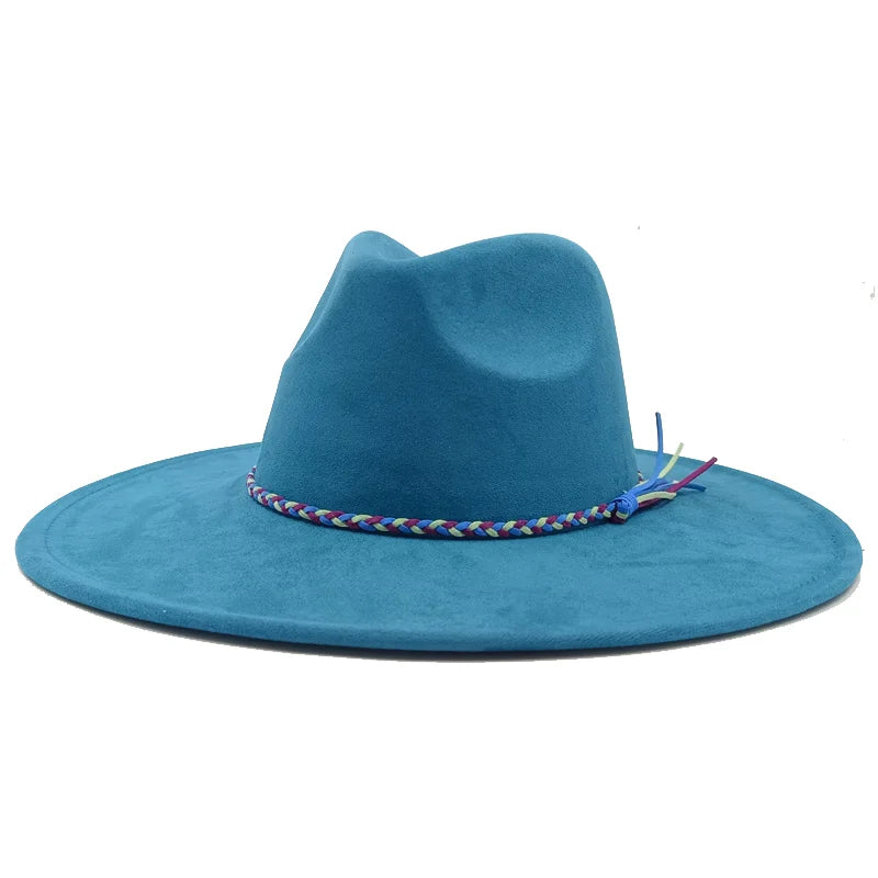 Gorras Para Hombres Three styles Suede Hat Water drop hat 9.5cm Wide Brim Fedora Hat Women's Autumn and Winter Felt Jazz Hat