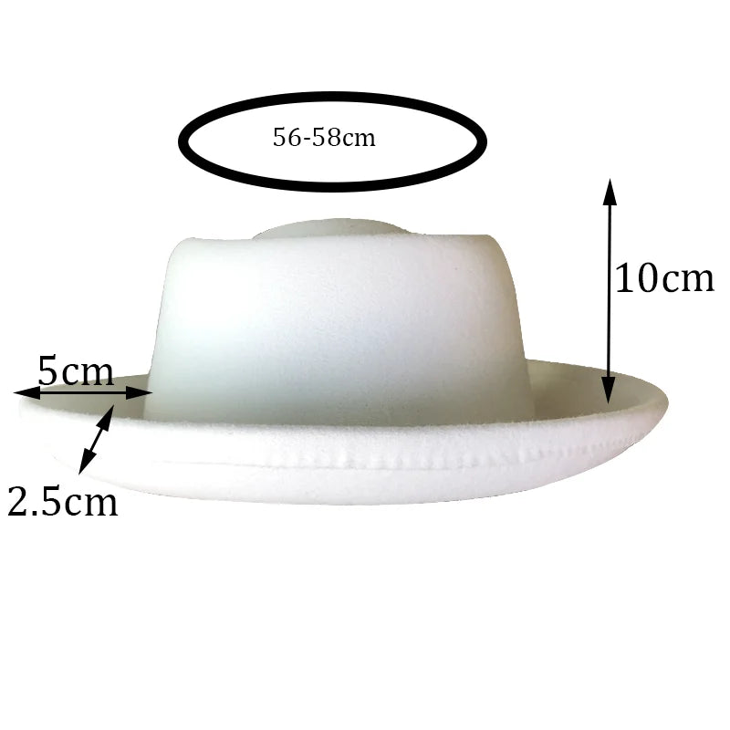 Men's hat Fedora Hat Women's Fashion Autumn and Winter Pork Pie Double Concave Small Brim Men's Jazz Hat Gorras para hombres