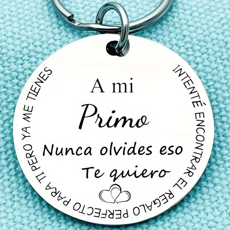 1PC  Llavero Para Hombres Regalo Familiar Colgante Con Grabado Traté De Encontrar El Regalo Para Ti Primo Cousin