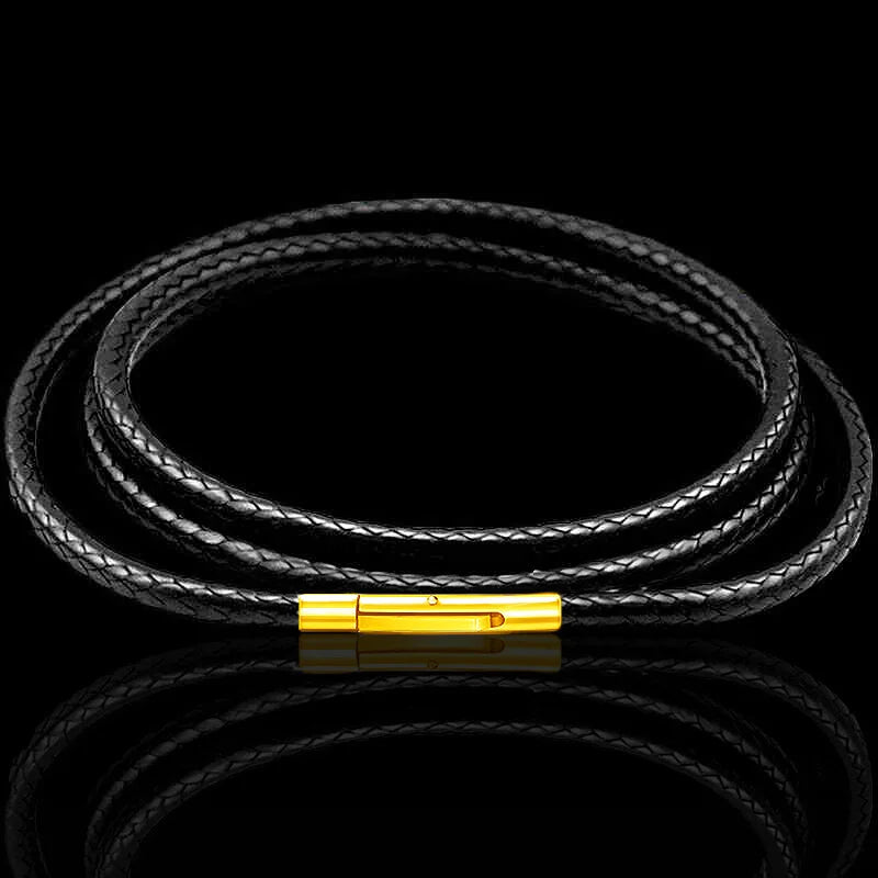 3mm Black Brown Braided Leather Rope Necklace for Men Chain Choker Men Collar Neck Diy Pendant Cord Colgante Hombres Cuello 60cm