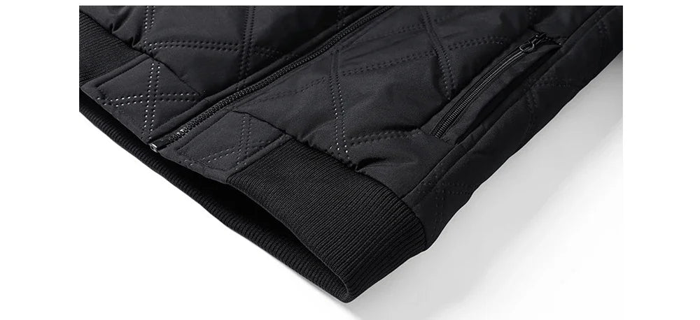 Winter Men Fleece Warm Padded Jacket Men Stand Collar Thermal Parkas Men Cotton Thicken Windbreaker Jacket Men Clothing