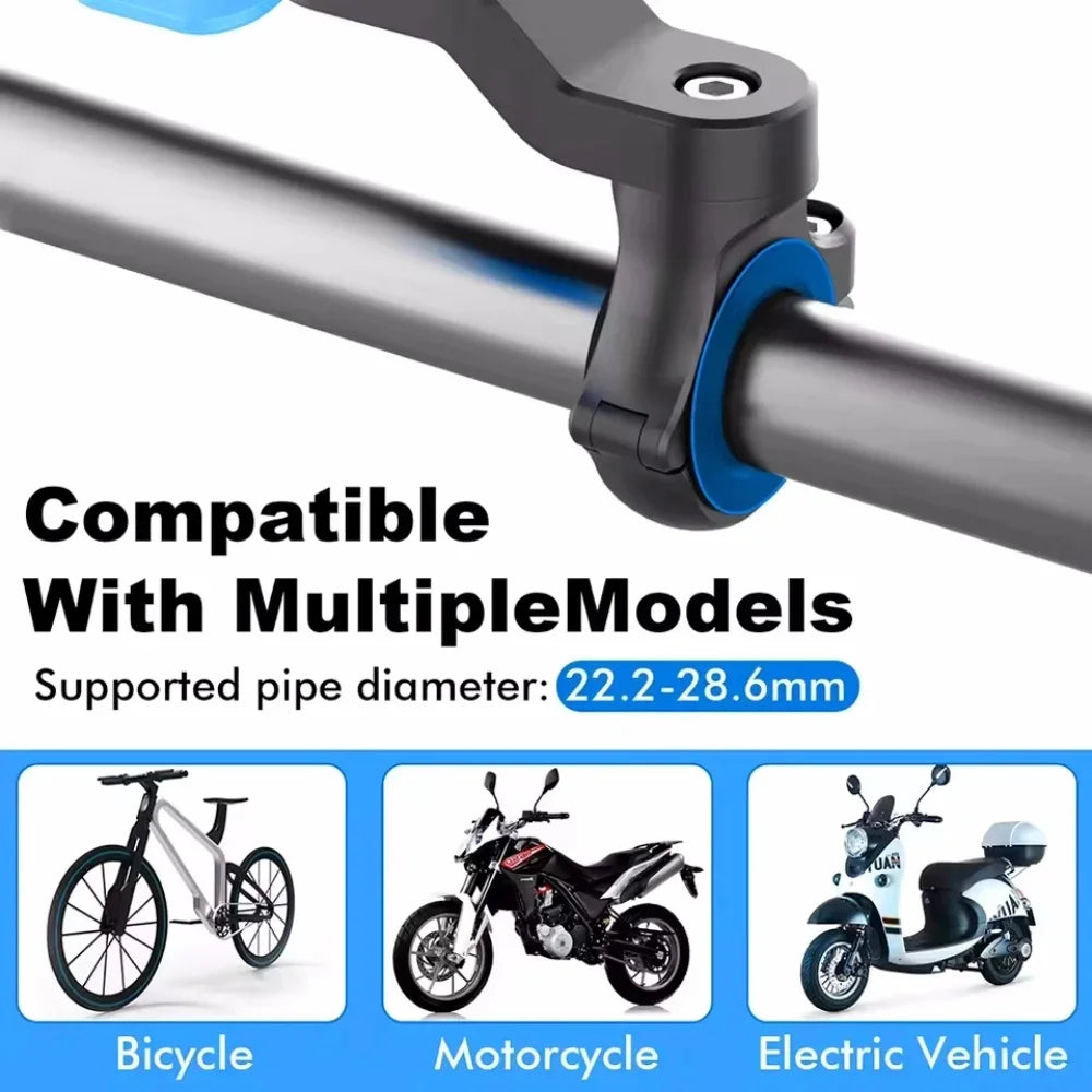 Motorcycle Handlebar Phone Holder 360°Rotatable Bicycle Bracket Security Navigation Support Mount Moto Anti-Shock Phone Brackets