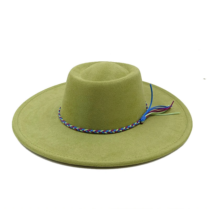 Gorras Para Hombres Three styles Suede Hat Water drop hat 9.5cm Wide Brim Fedora Hat Women's Autumn and Winter Felt Jazz Hat