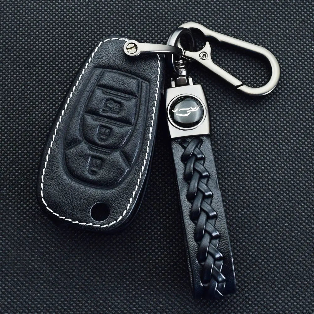 Leather Car Key Case Auto Accessories For Chevrolet Cruze 2016 2017 2018 Sonic Spark Trax 2019 Remote Fobs Cover Keychain Holder