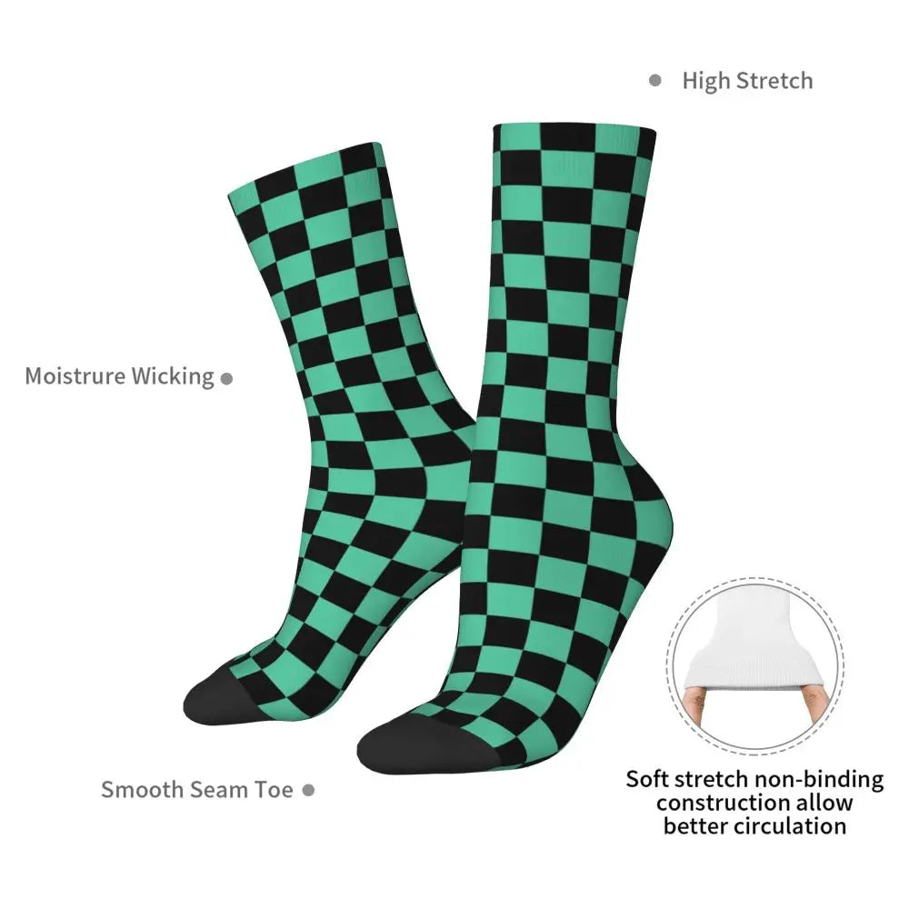 Custom Giyuu Tomioka Demon Slayer Men Women Crew Socks Unisex Kawaii Kimetsu No Yaiba Spring Summer Autumn Winter Dress Socks