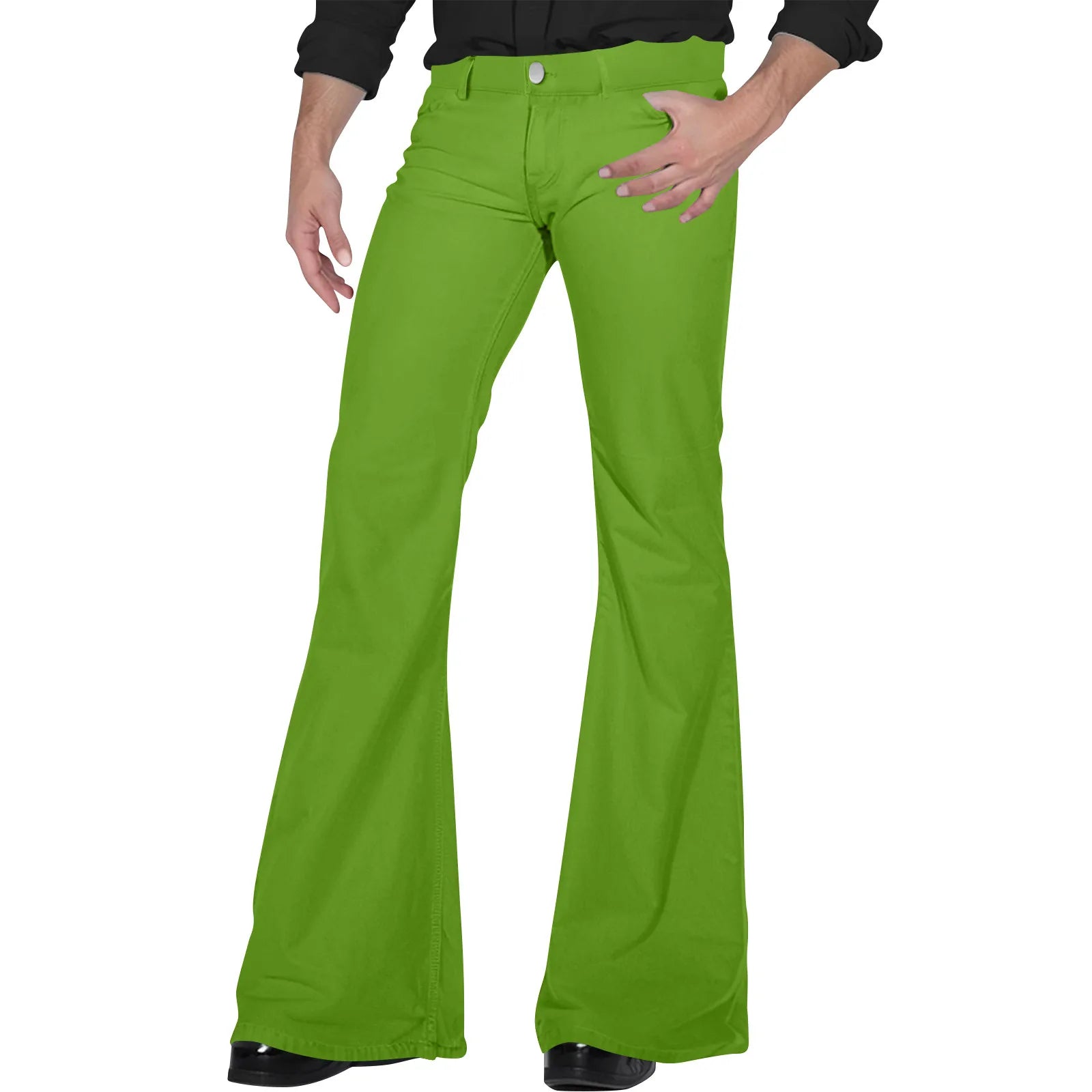 Flare Pants Men Spring Solid Color Daily Simple Classic Trousers Chic Comfortable Hip Hop Mopping Bottoms Disco Flared Pants