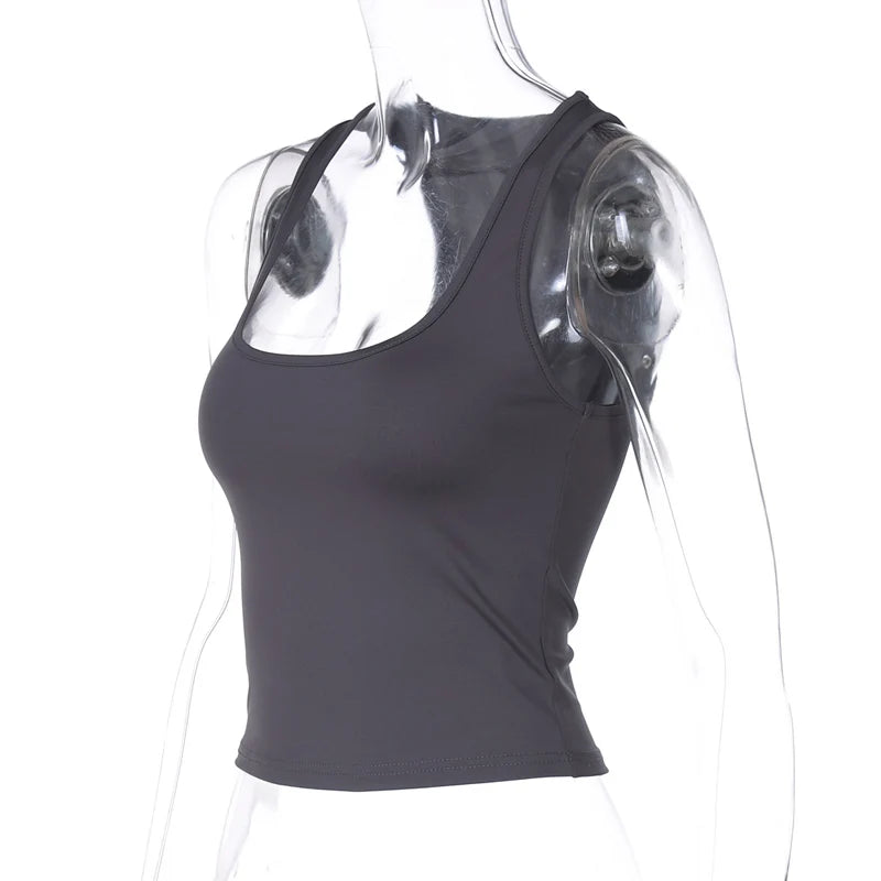 Square Collar Sleeveless Bodycon Crop tank Top Women’S Solid Sexy Elegant Y2K Top Party Clubwear Summer Outfit Wholesale