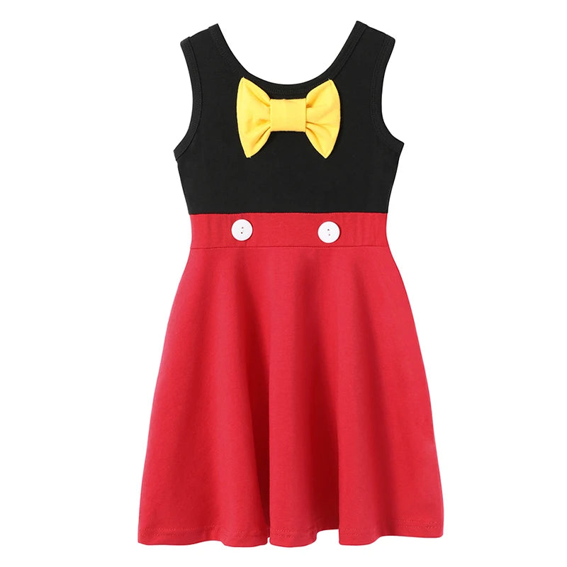 2025 Summer Elsa Anna Casual Dress Girls Cotton Clothes Children Sleeveless A-Line Dress Baby Kids Princess Casual Clothing 2-8Y