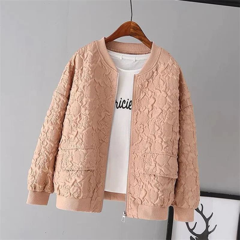 Solid Color Ladies Short Baseball Jacket 2026 New Korean Spring Casual White Jacket Top Female Cardigan Zipper Jackets Fashion