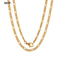 Fashion New Figaro Chain Necklace Men 3mm Stainless Steel Gold Color Long Necklace for Men Jewelry Gift Collar Hombres