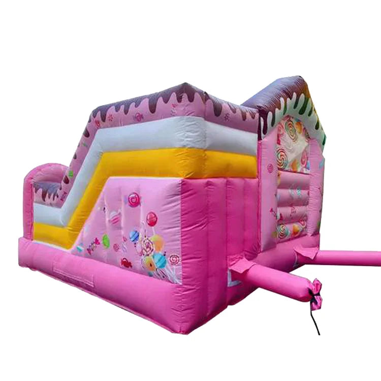 Children's Indoor Playground Combo Inflatable Candy Bounce House Castle Slide and Jumping Park Games for Kindergarten Use