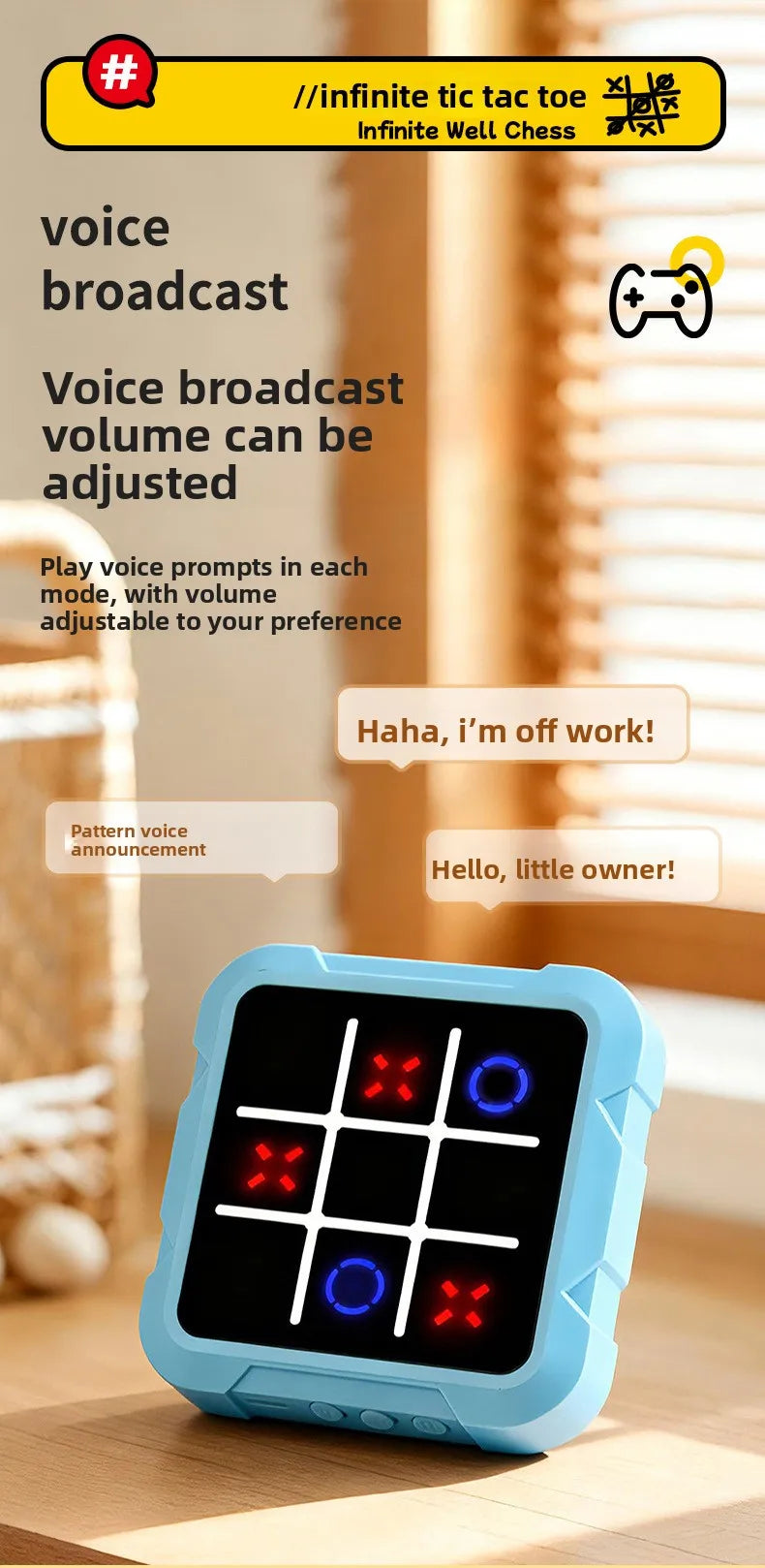 Cross-border New AI Smart Interactive Multi-in-1 Board Game | Tic-tac-toe Gomoku | Educational Logic Training Kids Toy